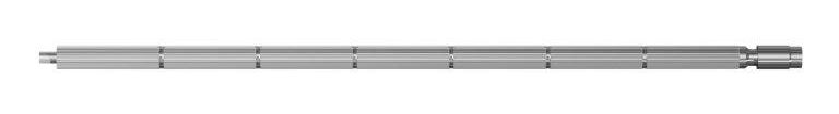 long gray shaped metal thick rod in a white background