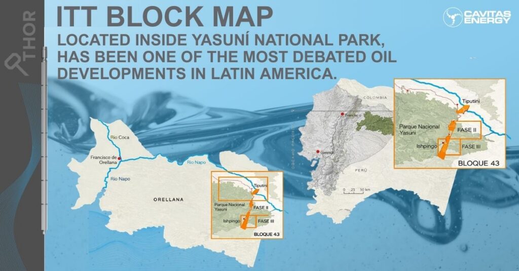 ITT Block Map: Located inside Yasuni National Park, has been one of the most debated oil developments in Latin America.
